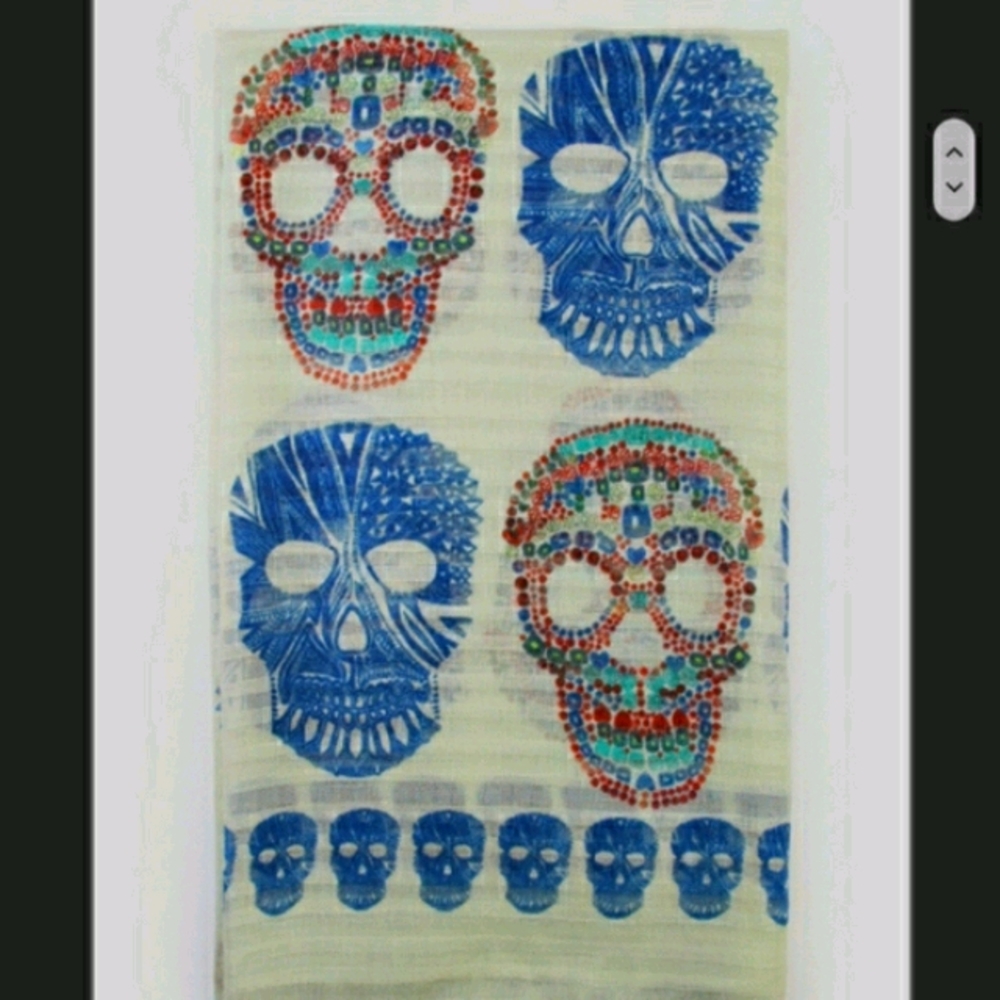 💙🖤HP🖤💙Riahfashion Sugar Skull Scarf🧣💀 - Picture 2 of 2